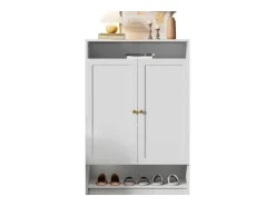 Merax Sapateira moderna - 73 x 34 x 109 - com prateleiras ajustáveis + 2 portas - aglomerado -^ Móvel De Arrumação|Sapateira
