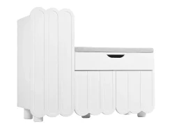 Móvel De Arrumação|Sapateira*Merax Sapateira moderna - 90 x 35 x 74,5 cm - com 3 portas + 1 gaveta + almofada de assento - MDF - Branco