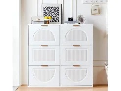 Móvel De Arrumação|Sapateira*Merax Sapateira moderna com 6 compartimentos e portas basculantes - 118 x 25 x 115 cm - ideal para hall de entrada e corredor - MDF - branca Branco