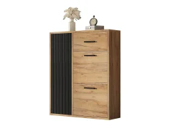 Merax Sapateira moderna com 1 gaveta + 2 sapateiras dobráveis + 1 porta - 80 x 24 x 95,5 - aglomerado - natural^ Móvel De Arrumação|Sapateira