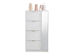 Móvel De Arrumação|Sapateira|Merax Sapateira moderna com 4 gavetas basculantes - 80 x 24 x 147 cm - Aglomerado - Branca Branco