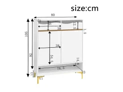Móvel De Arrumação|Sapateira|Hauss Spole Sapateira moderna com 2 gavetas e 2 portas 80×35×105 cm Amplo espaço de arrumação com luzes LED Branco