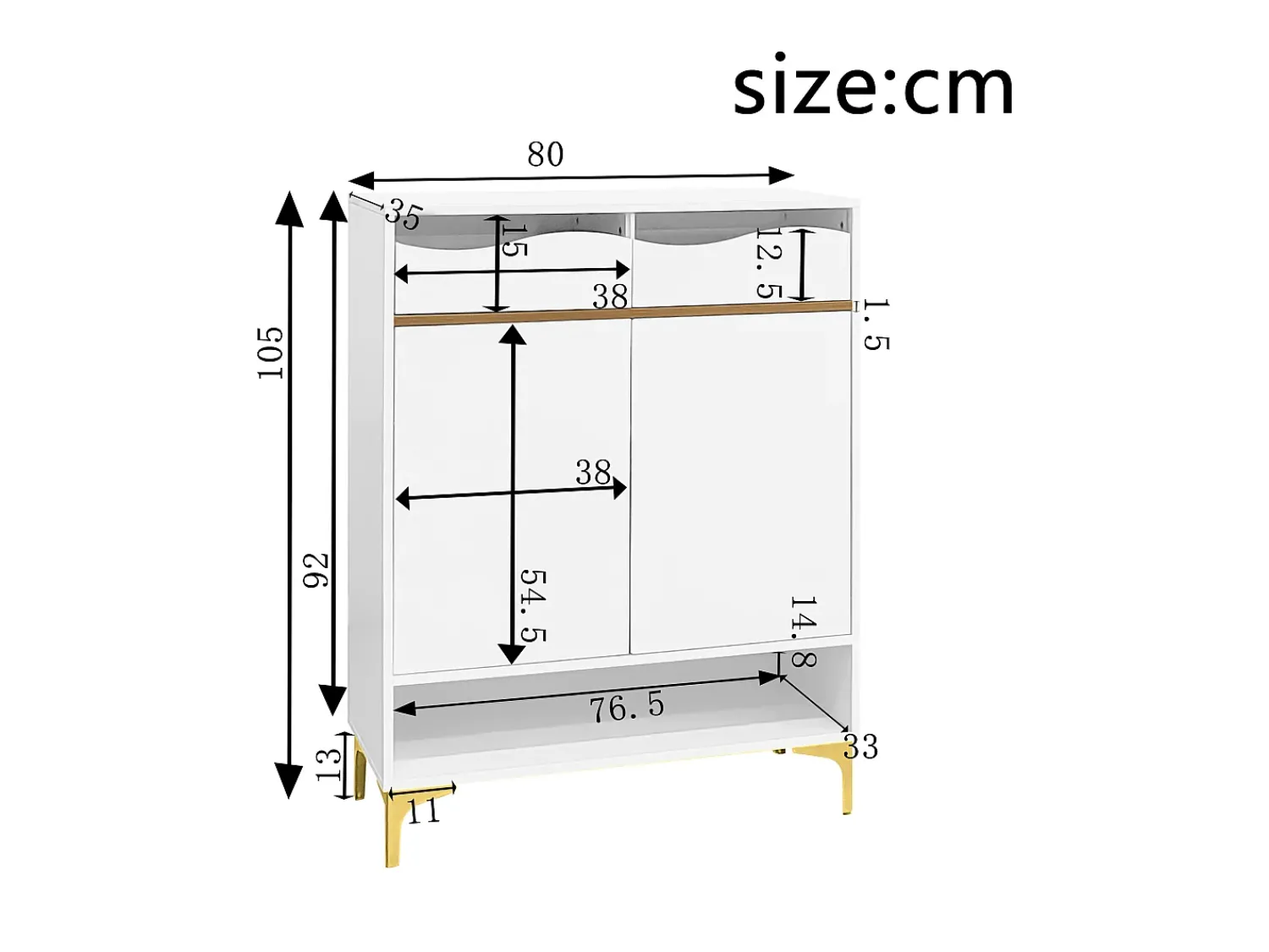 Móvel De Arrumação|Sapateira|Hauss Spole Sapateira moderna com 2 gavetas e 2 portas 80×35×105 cm Amplo espaço de arrumação com luzes LED Branco