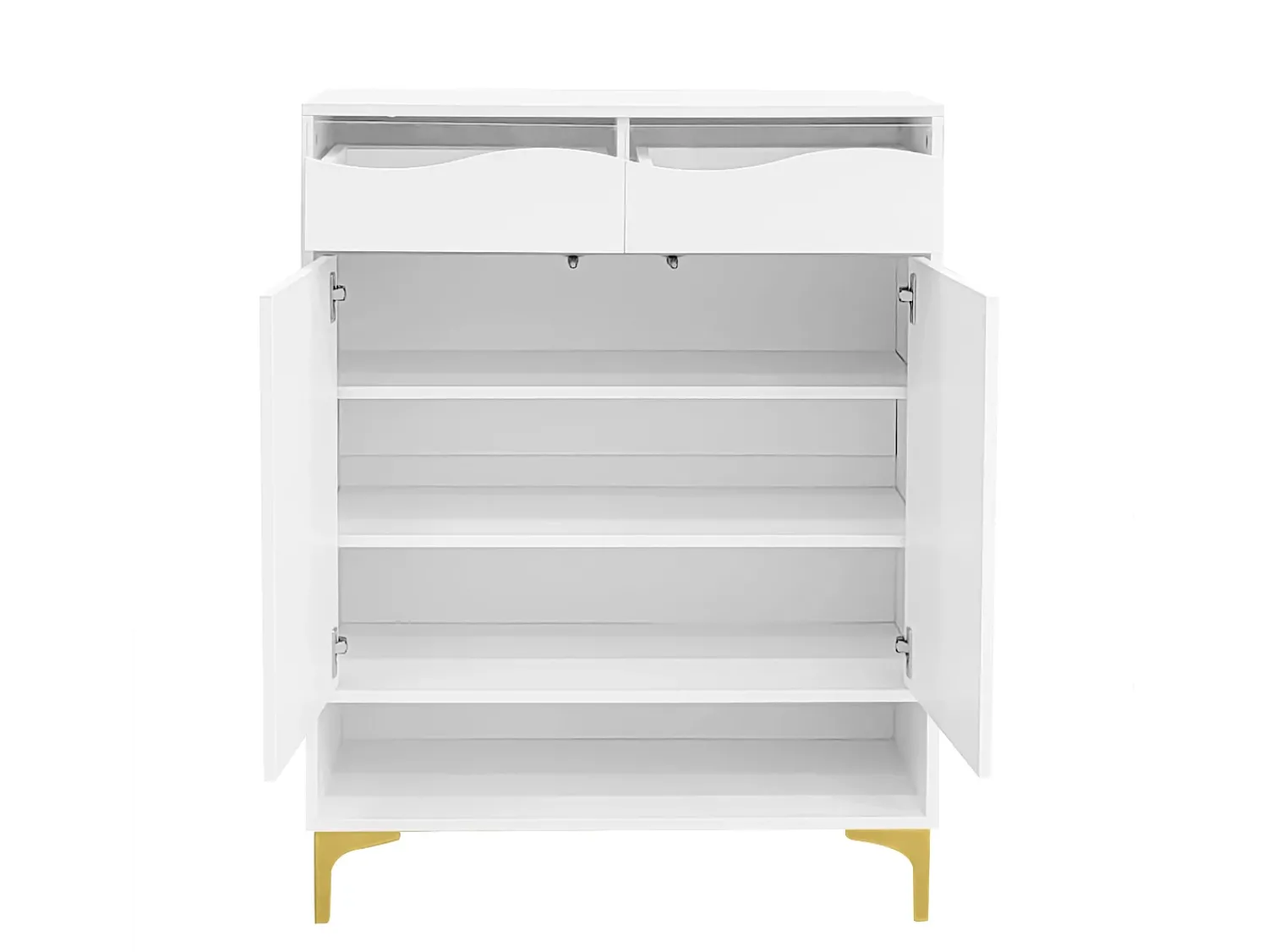 Móvel De Arrumação|Sapateira|Hauss Spole Sapateira moderna com 2 gavetas e 2 portas 80×35×105 cm Amplo espaço de arrumação com luzes LED Branco