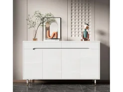 Móvel De Arrumação|Sapateira|Merax Sapateira moderna com 2 portas + 3 gavetas - pés dourados - 140 x 39 x 84 cm - aglomerado - Branco