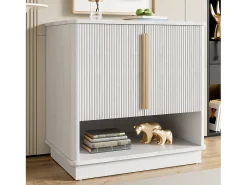 Sale Merax Sapateira moderna com 2 portas e compartimento aberto - 60 x 40 x 61 cm - puxadores dourados - MDF - branca Branco