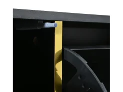 Móvel De Arrumação|Sapateira* Sapateira moderna com frentes brilhantes, portas de prateleiras ajustáveis, LEDs coloridos, preta Preto