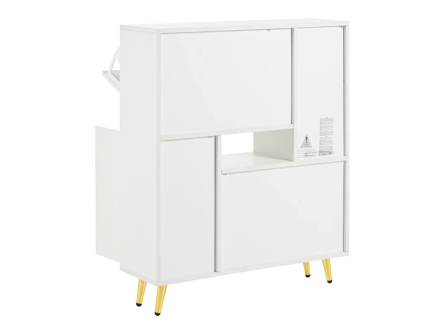 Móvel De Arrumação|Sapateira| Sapateira moderna com frentes brilhantes, portas de prateleiras ajustáveis, LEDs coloridos, Branco