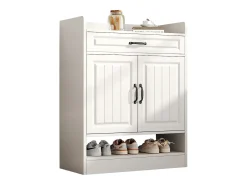 Clearance Merax Sapateira moderna com prateleiras ajustáveis + 1 gaveta + 2 portas - 75 x 36 x 95,5 cm - aglomerado - Branco