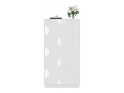 Móvel De Arrumação|Sapateira|Merax Sapateira moderna e exclusiva - 63 x 24 x 120 cm - com 3 portas + espelho redondo - MDF - branca Branco