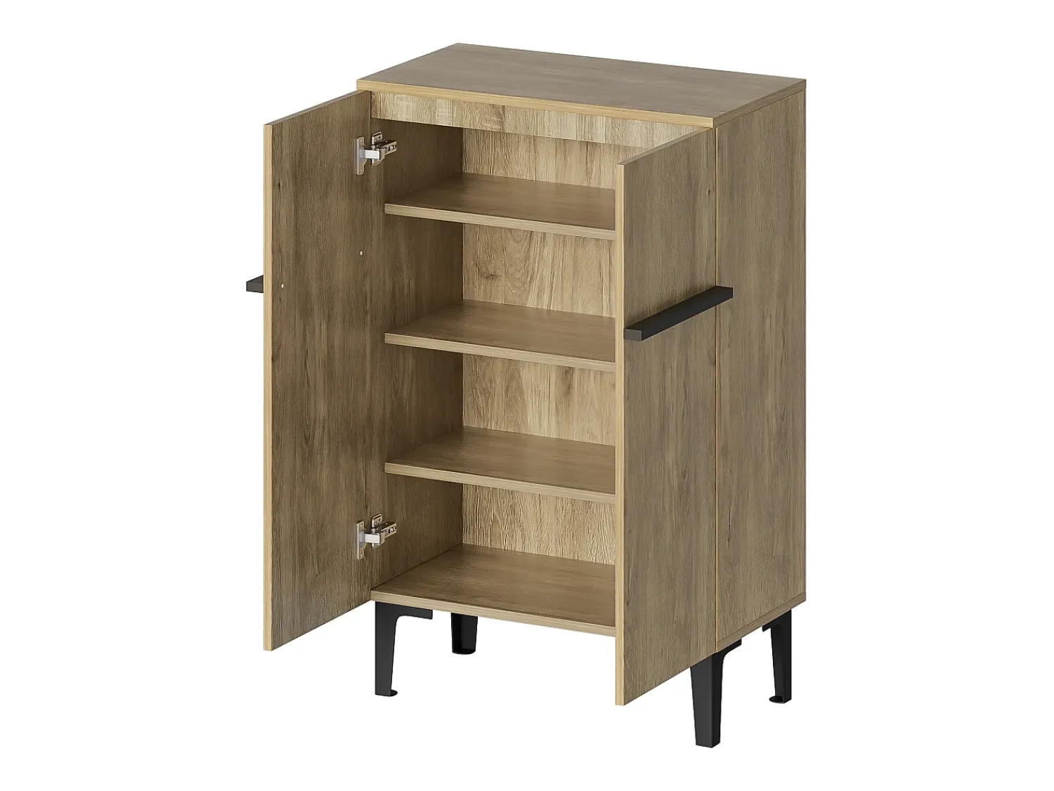 Móvel De Arrumação|Sapateira|Hauss Spole Sapateira na cor madeira com 2 portas - prateleiras ajustáveis 60 × 34,5 x 95 cm Natural claro