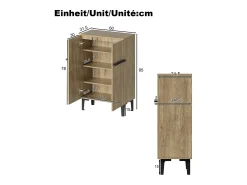 Móvel De Arrumação|Sapateira|Hauss Spole Sapateira na cor madeira com 2 portas - prateleiras ajustáveis 60 × 34,5 x 95 cm Natural claro