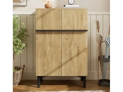 Móvel De Arrumação|Sapateira|Hauss Spole Sapateira na cor madeira com 2 portas - prateleiras ajustáveis 60 × 34,5 x 95 cm Natural claro