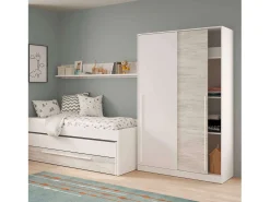 Sapateira Nano 2 Portas Carvalho Shannon e Pérola 91x54x24 cm^ Móvel De Arrumação|Sapateira