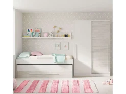 Sapateira Nano 2 Portas Carvalho Shannon e Pérola 91x54x24 cm^ Móvel De Arrumação|Sapateira