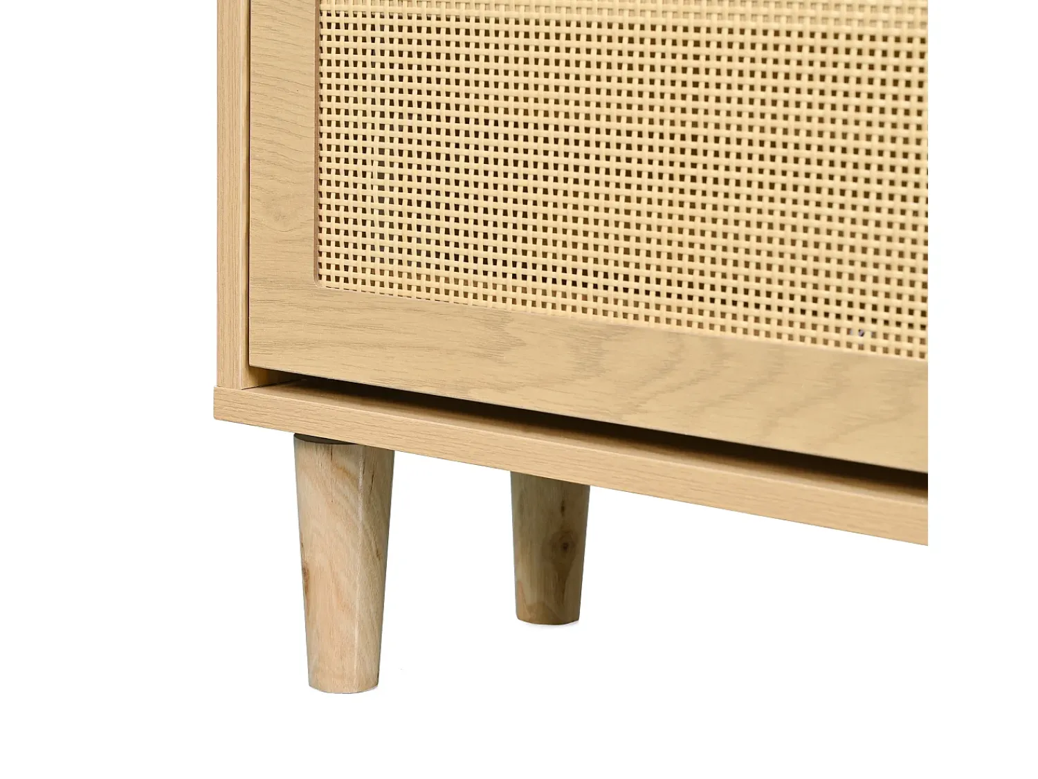 Móvel De Arrumação|Sapateira|Hauss Spole Sapateira natural clara com 4 portas, puxadores em metal 100x25x90,3cm Natural claro