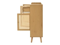 Móvel De Arrumação|Sapateira*Hauss Spole Sapateira natural com 3 portas em verga e 1 gaveta, puxador em metal 120x35x106cm Natural claro