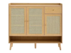 Móvel De Arrumação|Sapateira*Hauss Spole Sapateira natural com 3 portas em verga e 1 gaveta, puxador em metal 120x35x106cm Natural claro