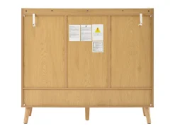 Móvel De Arrumação|Sapateira*Hauss Spole Sapateira natural com 3 portas em verga e 1 gaveta, puxador em metal 120x35x106cm Natural claro
