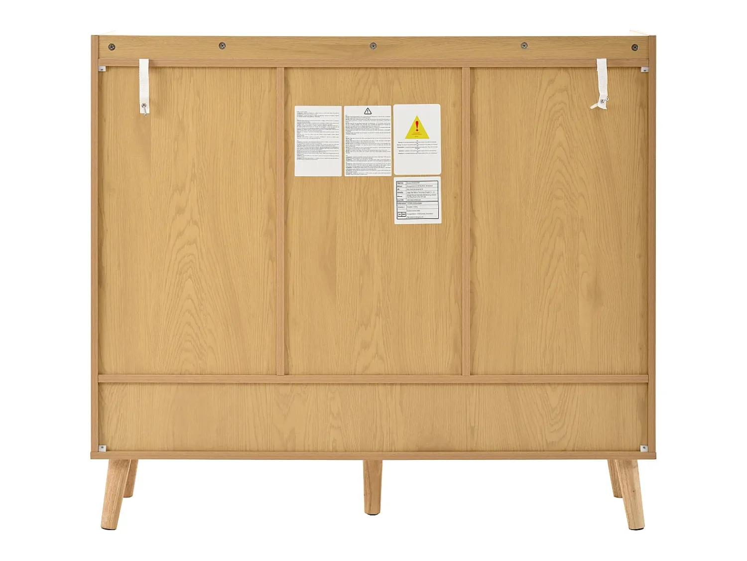 Móvel De Arrumação|Sapateira*Hauss Spole Sapateira natural com 3 portas em verga e 1 gaveta, puxador em metal 120x35x106cm Natural claro