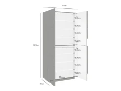 Discount Dmora Sapateira Orfeo, Armário multiuso com 4 portas articuladas, Sapateira de entrada, 100% Fabricado na Itália, 81x38h167 cm, Ardósia Cinzento