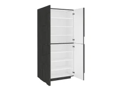 Discount Dmora Sapateira Orfeo, Armário multiuso com 4 portas articuladas, Sapateira de entrada, 100% Fabricado na Itália, 81x38h167 cm, Ardósia Cinzento