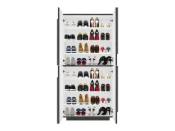 Discount Dmora Sapateira Orfeo, Armário multiuso com 4 portas articuladas, Sapateira de entrada, 100% Fabricado na Itália, 81x38h167 cm, Ardósia Cinzento