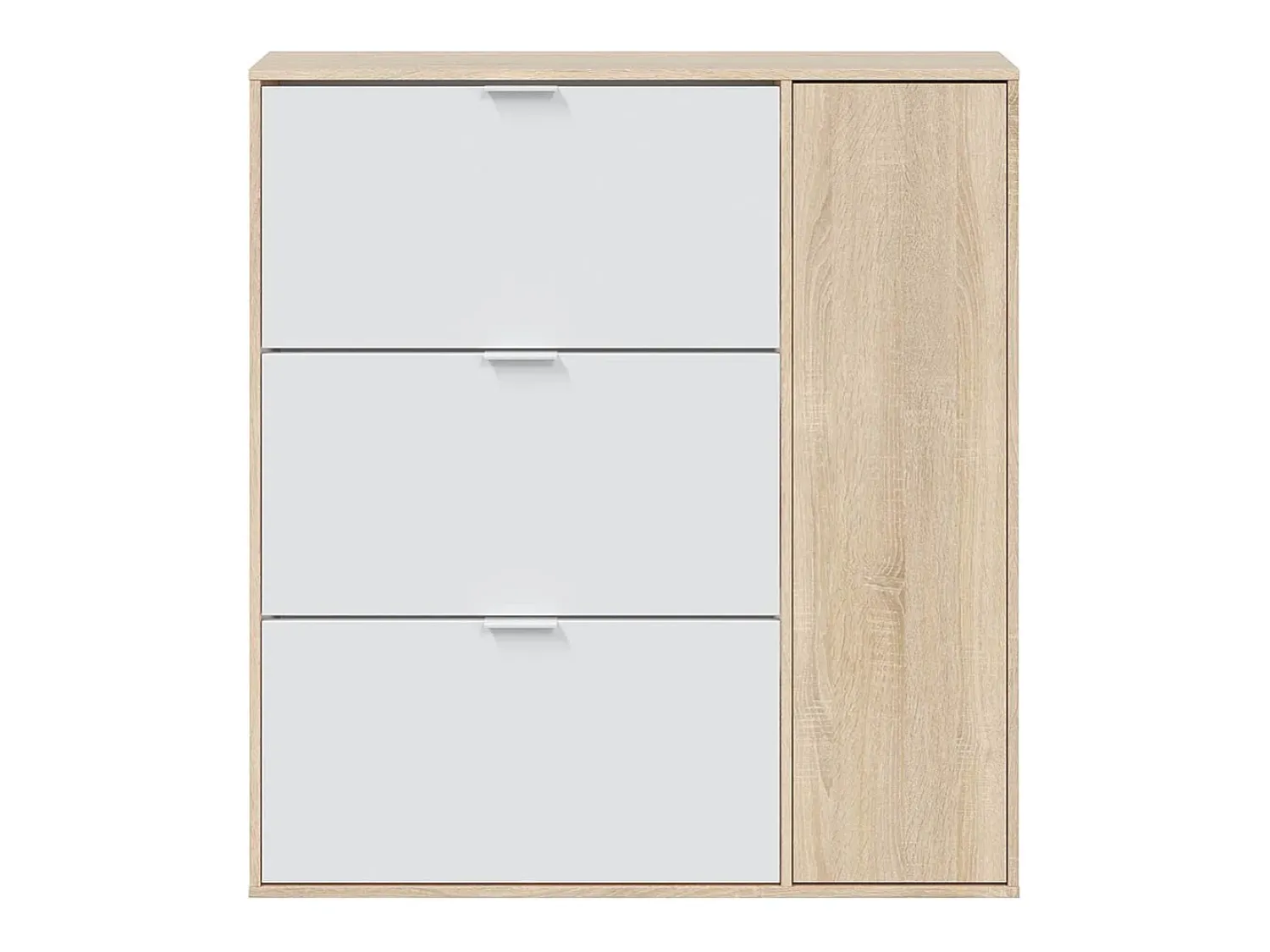 Móvel De Arrumação|Sapateira|Calicosy Sapateira para corredor de classe Branco/Carvalho 115x106x22 cm Bege / Branco