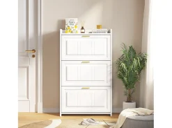 Móvel De Arrumação|Sapateira|Merax Sapateira para hall de entrada - 70 x 24 x 120 cm - com 6 compartimentos - MDF + aglomerado - branca Branco