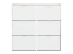 Móvel De Arrumação|Sapateira*Merax Sapateira para hall de entrada - 120 x 23 x 118 cm - com 6 compartimentos dobráveis - MDF + aglomerado - branca Branco