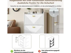 Móvel De Arrumação|Sapateira|Merax Sapateira para hall de entrada - 70 x 30 x 120 cm - com 3 portas basculantes - MDF - branca Branco