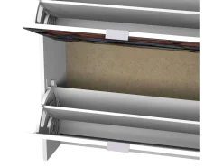 Outlet Sapateira para malas 3 portas com estampa branca moderna 117x60x24 cm Multicor