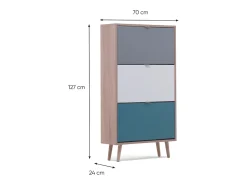 Concept-Usine Sapateira PERAST Escandinava Carvalho Sonoma Tricolor 18 pares^ Móvel De Arrumação|Sapateira