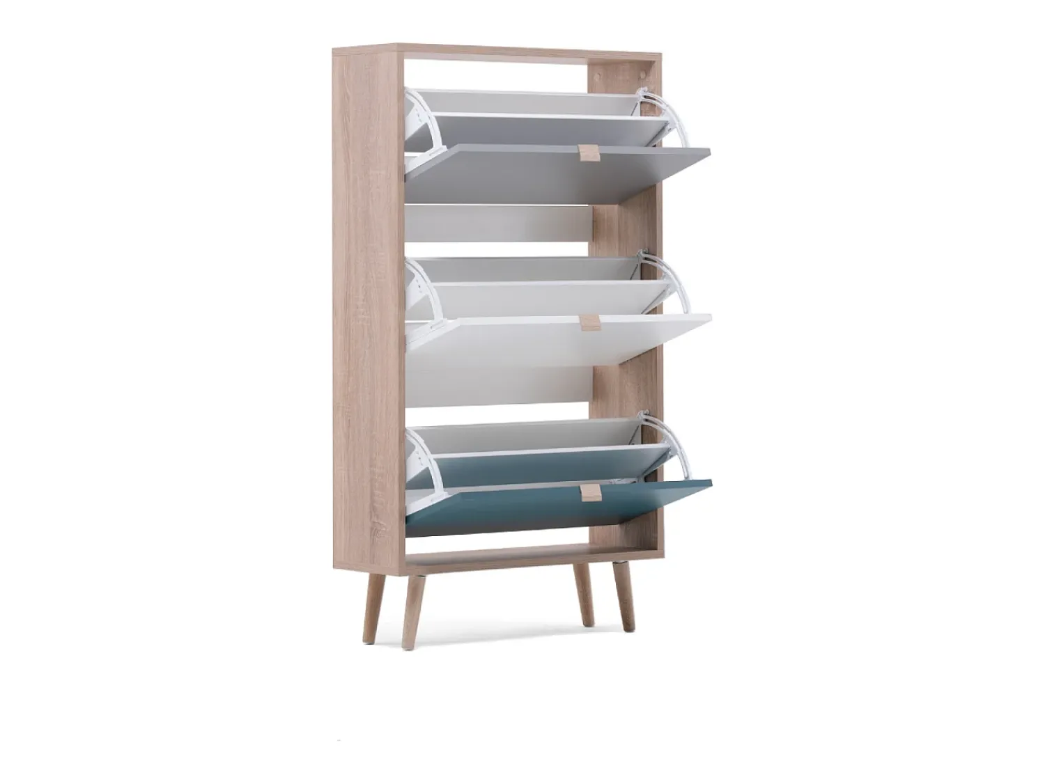 Concept-Usine Sapateira PERAST Escandinava Carvalho Sonoma Tricolor 18 pares^ Móvel De Arrumação|Sapateira
