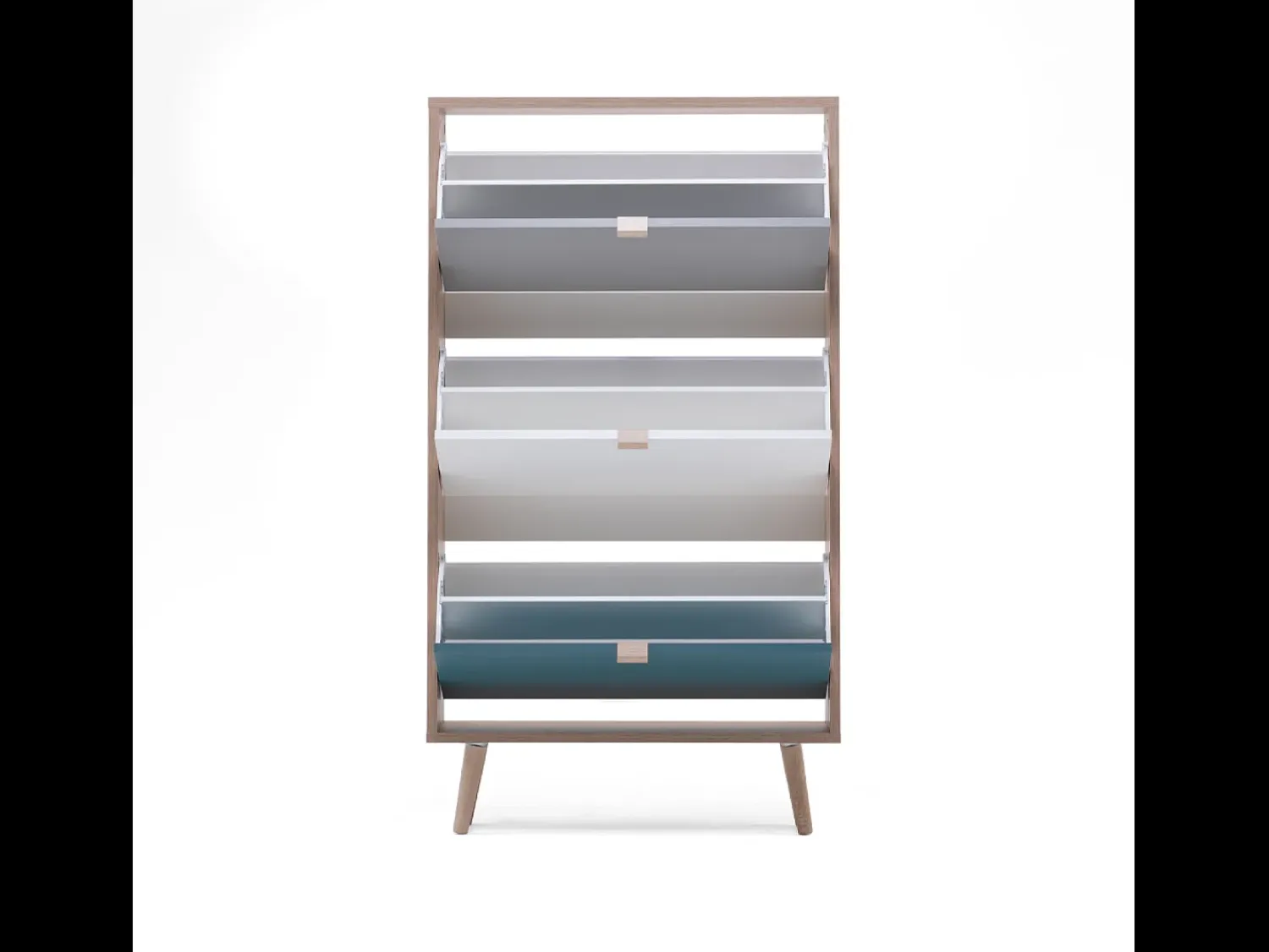 Concept-Usine Sapateira PERAST Escandinava Carvalho Sonoma Tricolor 18 pares^ Móvel De Arrumação|Sapateira