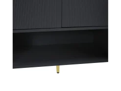 Discount Hauss Spole Sapateira preta com 2 gavetas e 4 portas, pés em metal 130x37x100cm Preto