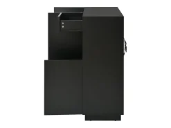 Móvel De Arrumação|Sapateira| Sapateira preta com iluminação LED - Sapateira com 3 portas e 1 gaveta - prateleiras ajustáveis Preto