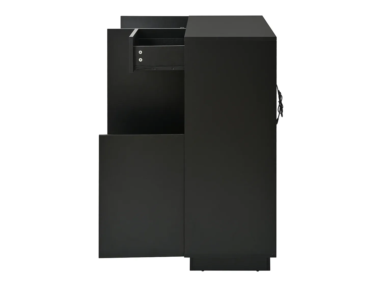 Móvel De Arrumação|Sapateira| Sapateira preta com iluminação LED - Sapateira com 3 portas e 1 gaveta - prateleiras ajustáveis Preto