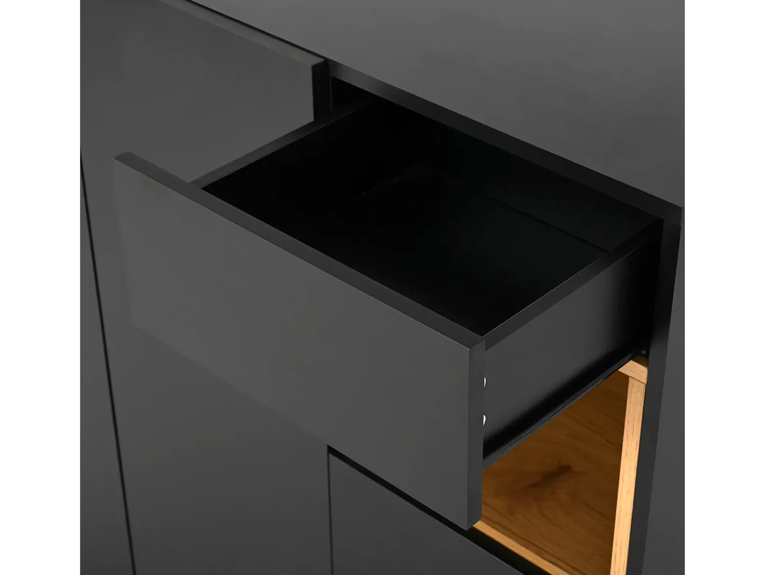 Móvel De Arrumação|Sapateira| Sapateira preta com iluminação LED - Sapateira com 3 portas e 1 gaveta - prateleiras ajustáveis Preto