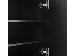 Móvel De Arrumação|Sapateira| Sapateira preta com iluminação LED - Sapateira com 3 portas e 1 gaveta - prateleiras ajustáveis Preto