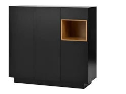 Móvel De Arrumação|Sapateira| Sapateira preta com iluminação LED - Sapateira com 3 portas e 1 gaveta - prateleiras ajustáveis Preto