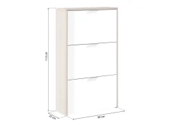 Móvel De Arrumação|Sapateira*duehome Sapateira Remi de 3 portas Natural claro / Branco