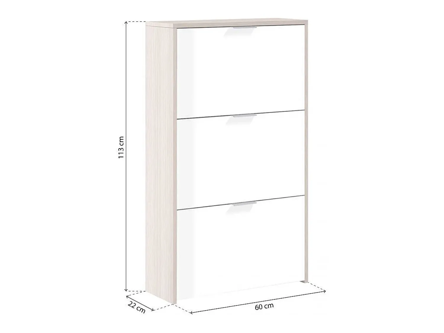 Móvel De Arrumação|Sapateira*duehome Sapateira Remi de 3 portas Natural claro / Branco
