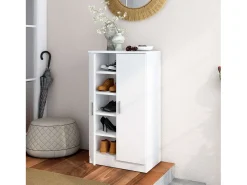Móvel De Arrumação|Sapateira| Sapateira Rhin Hallway Moderna em Fosco Branco