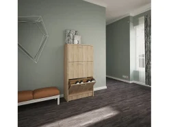 Móvel De Arrumação|Sapateira* Sapateira Rin, 3 portas, carvalho Sonoma, 63 x 30 x 120 cm Bege