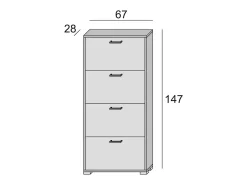 Best Dmora Sapateira rosa, Móvel de entrada multiuso com 4 portas sanfonadas, Sapateira de dupla profundidade, 100% Fabricado na Itália, 67x28h147 cm, Vintage Branco