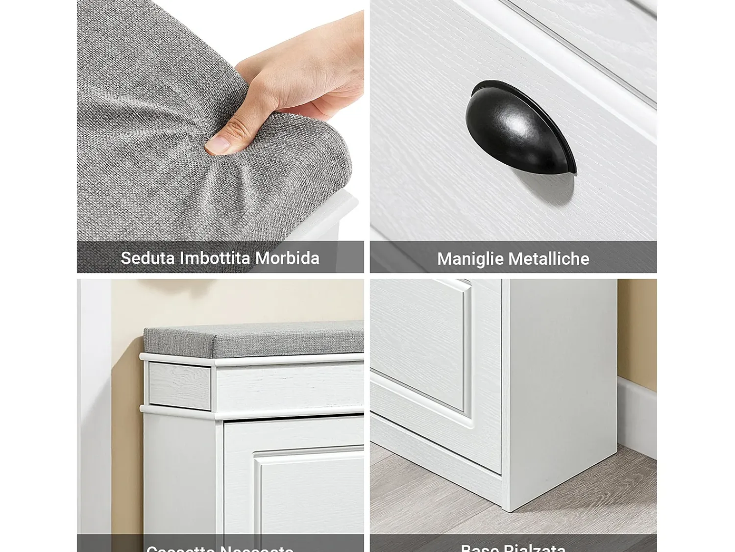 Online Sobuy Sapateira Banco de Entrada Envelhecido, Ajustável para Espaços Estreitos Branco