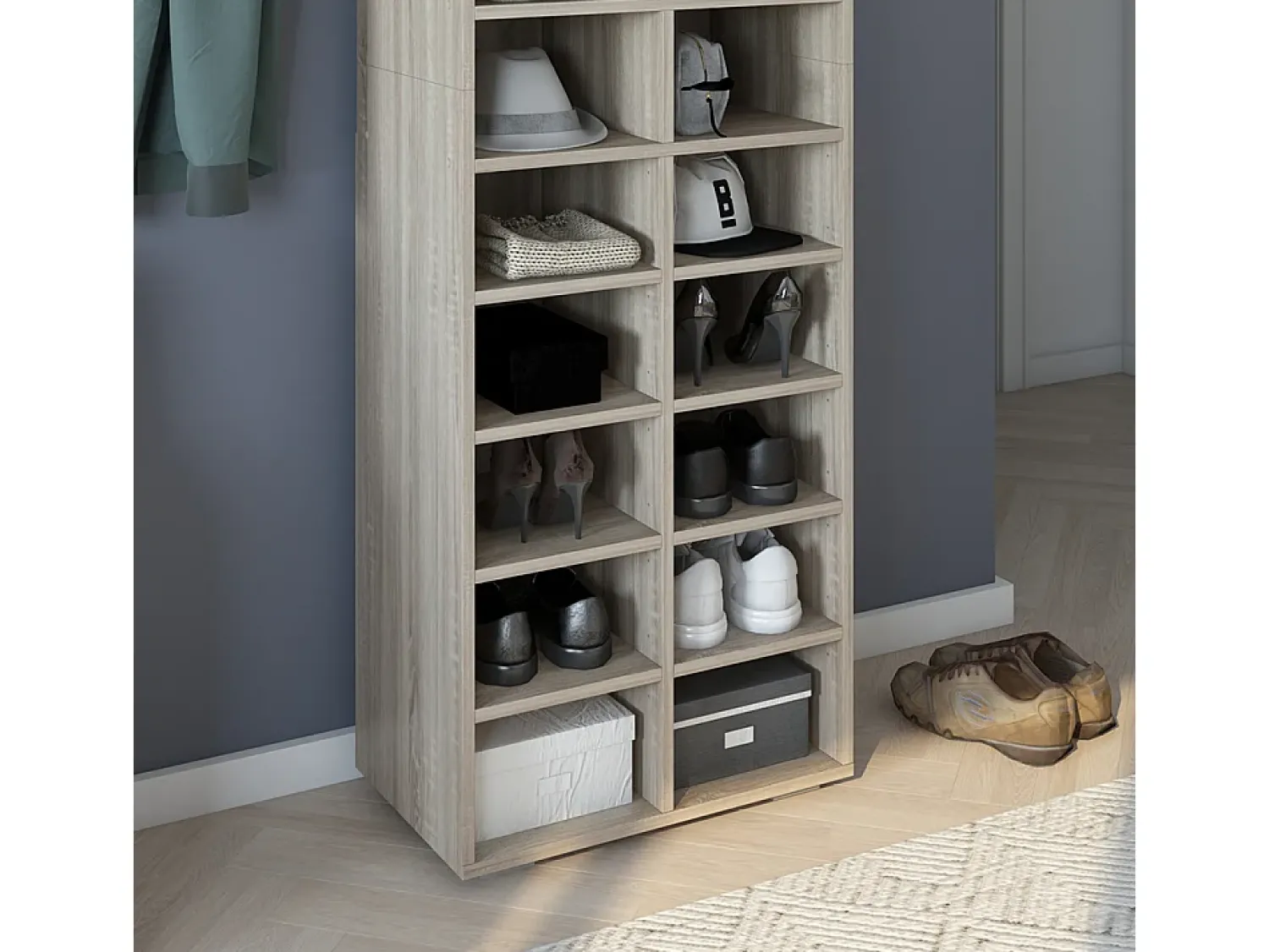 Vicco Sapateira sonoma 52.4x33.3x183.3 paris^ Móvel De Arrumação|Sapateira
