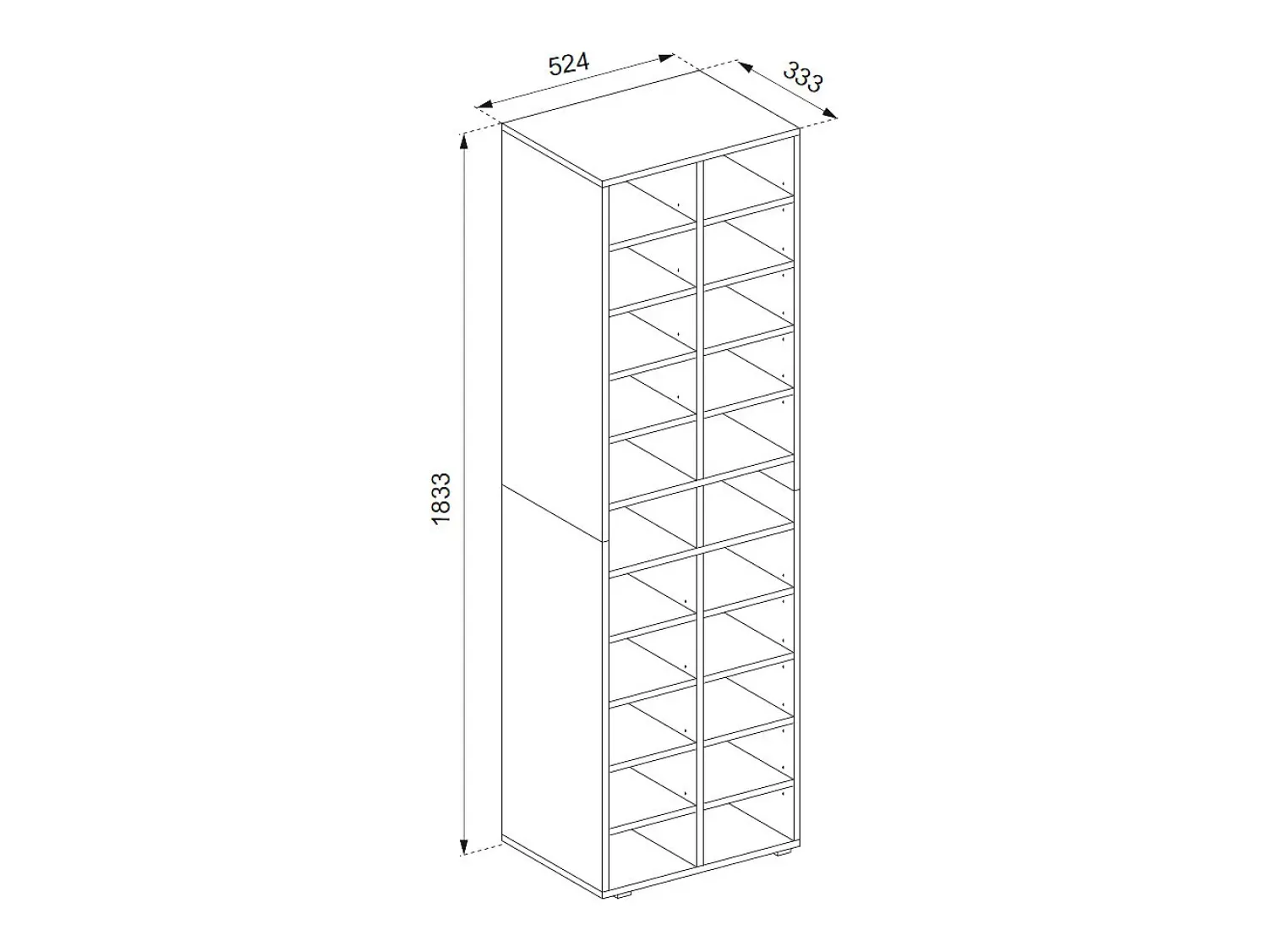 Vicco Sapateira sonoma 52.4x33.3x183.3 paris^ Móvel De Arrumação|Sapateira