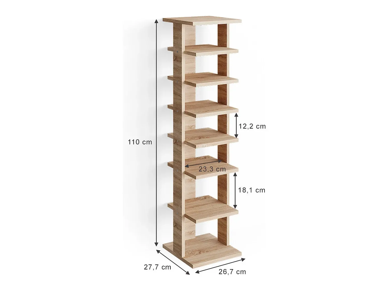 Móvel De Arrumação|Sapateira|Vicco Sapateira sonoma 26.7x27.7x110 sara Natural claro